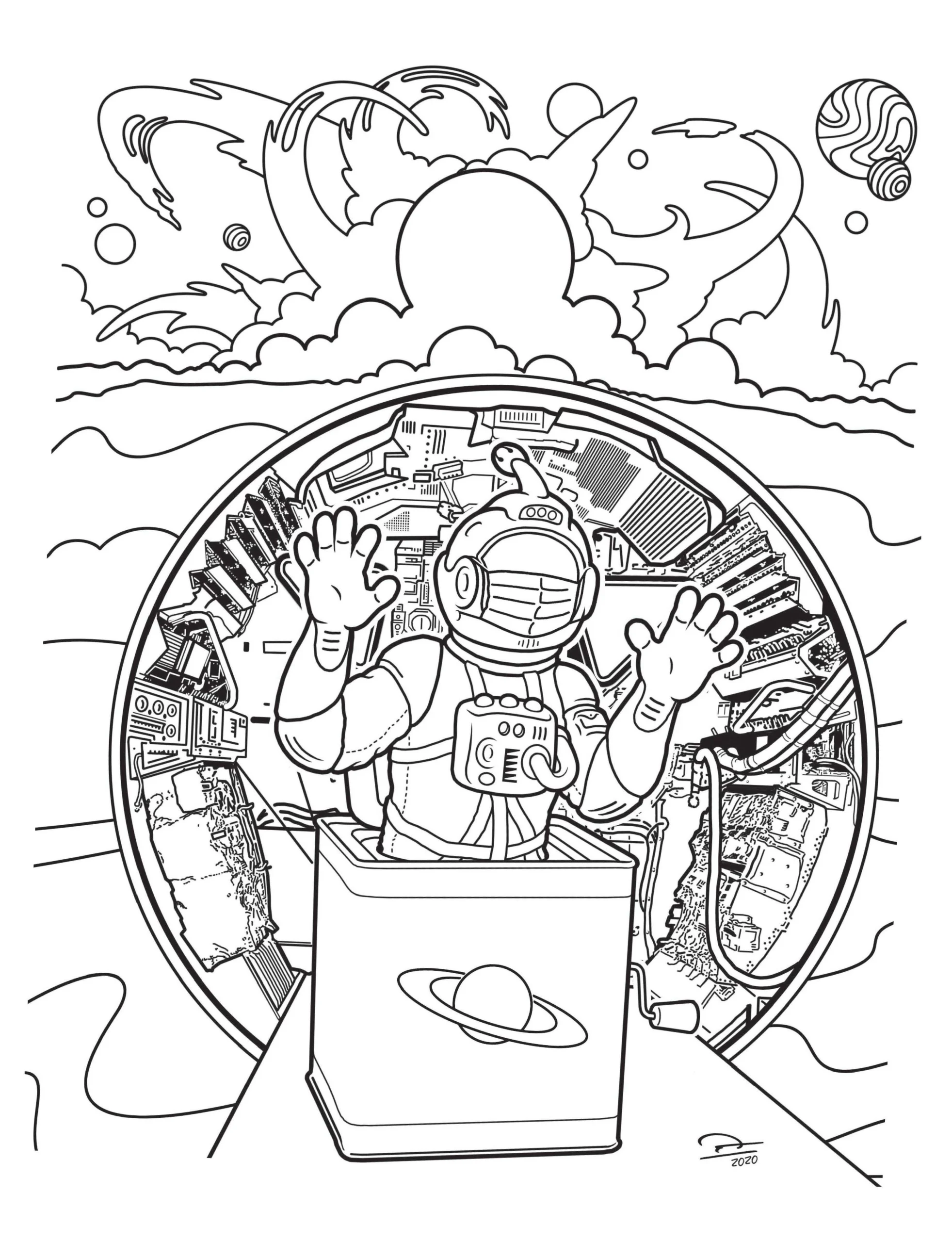 the space man emerges from NASA's Lunar Excursion Module